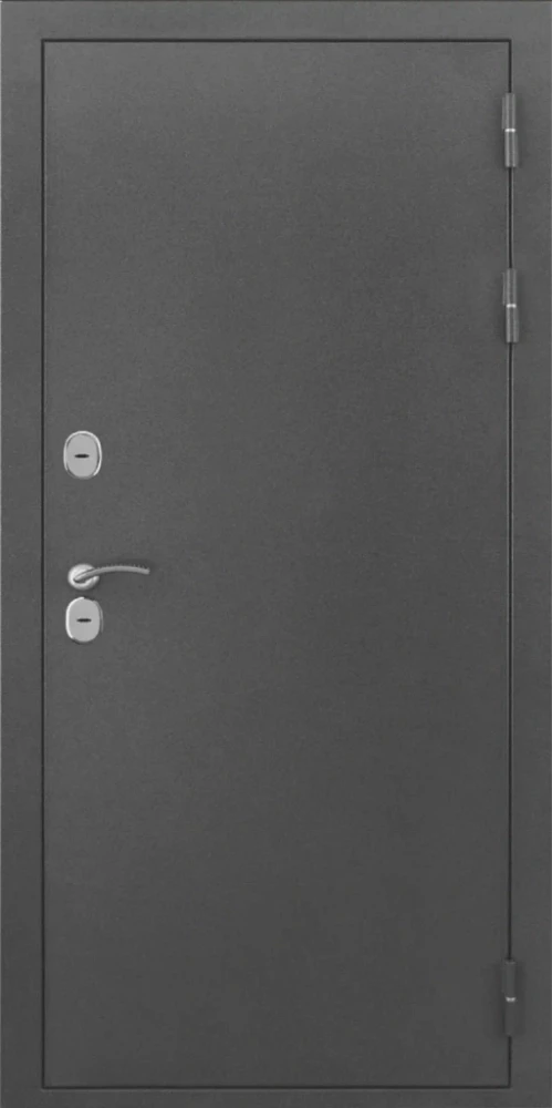 Входная дверь ДвериПРО L-Термо серебро Алиса (16мм, ПВХ ясень белый, зеркало) DPRO197916 внешняя сторона