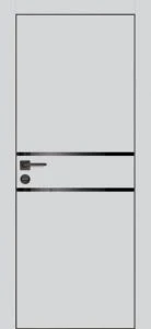 Межкомнатная дверь PX-18 черная кромка с 4-х ст. Сапфир матовый