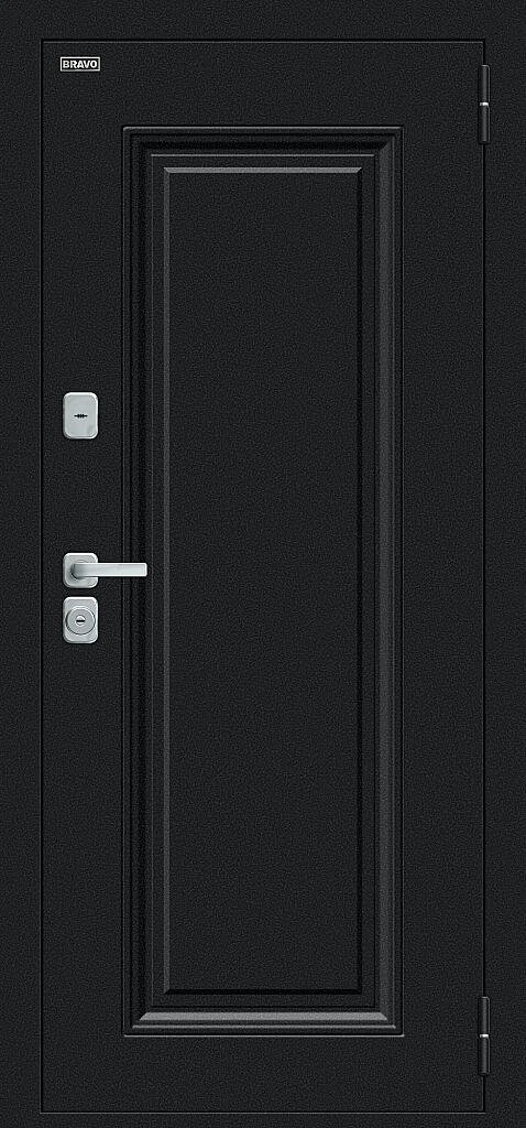 Входная дверь Thermo Флэш МФ/BChrome Букле черное/Cappuccino Melinga BR6215 внешняя сторона