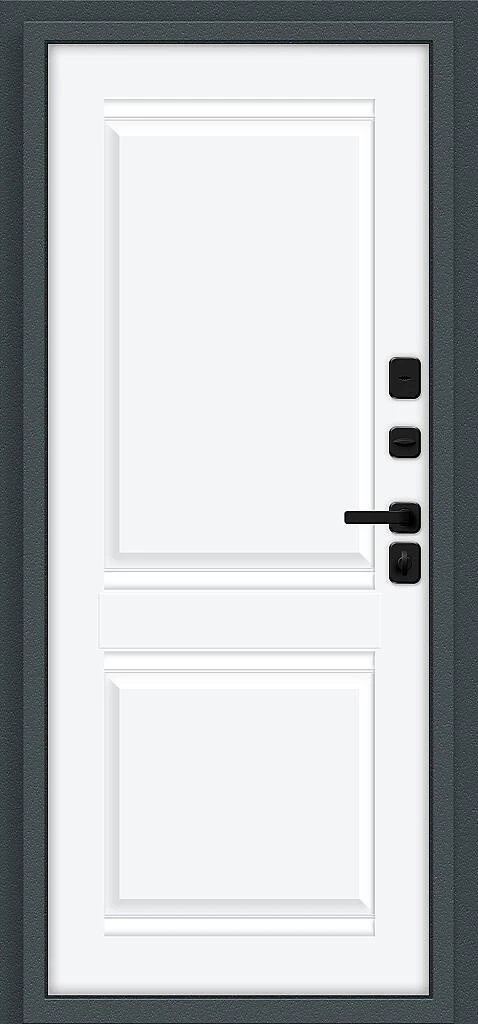 Входная дверь Thermo Некст МФ/SBlack Старк антрацит/White Silk BR6218 внутренняя сторона