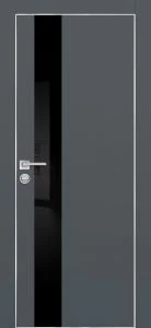 Межкомнатная дверь PX-10  AL кромка с 4-х ст. Графит матовый