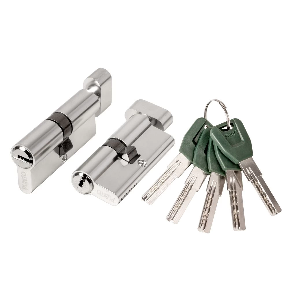 Фото Цилиндровый механизм (A202/90) A2002Knob90(50+10+30) с вертушкой SN никель