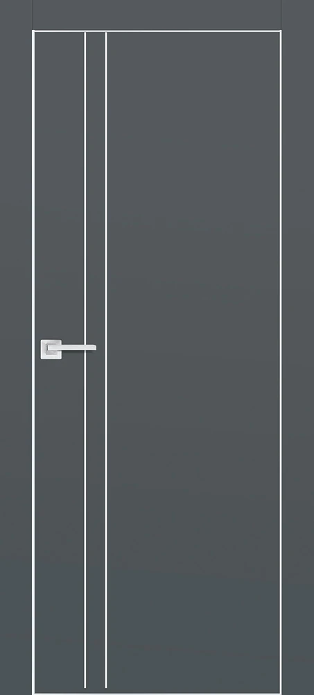 Фото Межкомнатная дверь PX-20  AL кромка с 4-х ст. Графит матовый