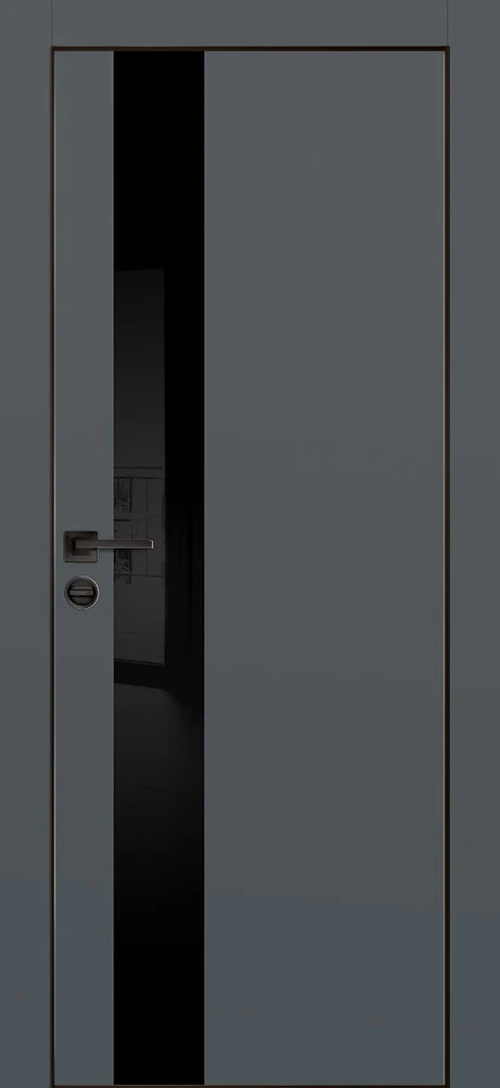 Фото Межкомнатная дверь PX-10 черная кромка с 4-х ст. Графит матовый