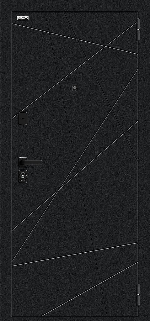 Входная дверь Граффити-5/SBlack Букле черное/Slate Art BR6187 внешняя сторона