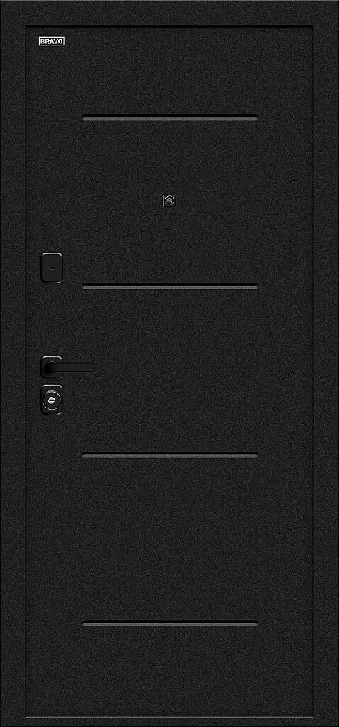 Входная дверь Граффити-1 Инсайд/SBlack Букле черное/Look Art BR6222 внешняя сторона